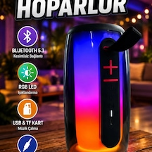 Bluetooth 5.3 Rgb Led Işıklı Taşınabilir Kablosuz Hoparlör Usb Tf Kart Aux Destekli