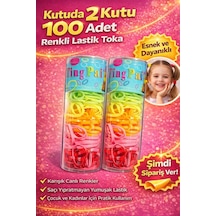2 Kutu 100 Adet Renkli Lastik Toka Seti Karışık Renkli Saç Lastiği Çocuk Ve Kadın Saç Tokası Çok Renkli