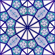 Armada Çini 20x20 Cm Ac 3 A Geometrik Mavi Beyaz Desen Çini Karo