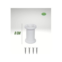 4 Adet 8 Cm Mobilya Ayağı Baza-koltuk Plastik Beyaz Diğer