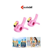 2 Adet Açık Pembe Flamingo Plaj Havlu Mandal Klipsi Güçlü Tutuş Ve Taşınabilir Çok Renkli