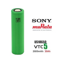 Sony Murata VTC5 18650 3.7V 2600mAh 30A Li-ion Şarj Edilebilir Pil