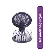 Beauty Makaron Metalik Saç Fırçası - 3d Esnek, Aynalı, Çanta Boy - Compact Detangler Mor