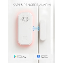 Fletvi Smart Akıllı Kapı Ve Pencere Dedektörü Alarm Sistemi Anlık Bildirimli Alarm Sistemi Sesli Işıklı