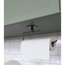 Siyah Kağıt Rulo Havluluk Peçetelik Paslanmaz Yapışkanlı Tasarım Askı Siyah Diğer