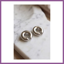 Bezos 316l Çelik Gümüş Renk Çiftli Earcuff Küpe Rengaren