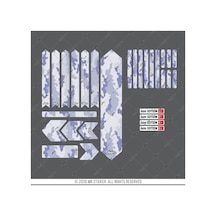 Bcy36 Reflektif Bisiklet Sticker Set Avantaj Paket Lacivert Beyaz