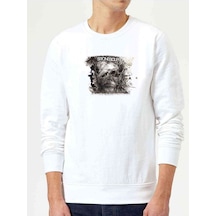 Stone Sour Baskılı Beyaz Erkek Örme Sweatshirt