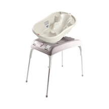 Okbaby Bebek Banyo Seti Onda Dijital Termometreli Çift Yönlü Bebek Küveti K. Beyaz & Bebek Küvet Taşıyıcı