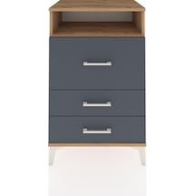 Hyperion Komodin Tek Raflı 3 Çekmeceli 60x44x96 Çam-antrasit Çam