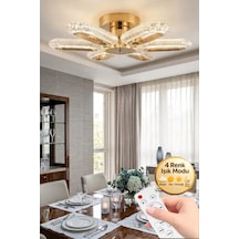 Eclipse Model 6"lı Gold Kumandalı 3 Renk Modu Ledli Modern Tavana Sıfır Salon Mutfak Yatak Odası Led Avize Altın