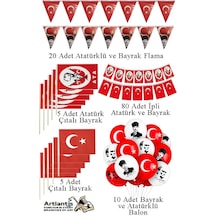 Okul Sınıf Süsü 7 Çeşit 1 Paket Çıtalı Bayrak Bayraklı Balon Atatürklü Balon İpli Bayrak Flamalı Bayrak 29 Ekim 23 Nisan