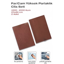 1500-2000 Kum Tabaka Zımpara 23x28 Cm 2 Adet Far Ve Cam Cila Seti