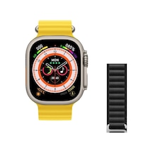 Watch 8 Ultra 49mm Amax Ultra Akıllı Nfc - Gps - Kablosuz Şarj Sarı Kordonunu Seç