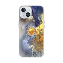 Apple Uyumlu iPhone 15  777 Güneş Ve Bulut Tasarım Baskılı Silikon Kılıf Renkli