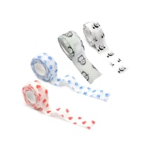 Yuntech01 Öğrenci Yazma Koruması Bandajı - 4'lü Paket Panda, Penguin, Sevgi, Mavi Pençe - Toparlanabilir, Yara Dostu, 25mmx4.5m