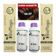 Biomagic 6.11 Yoğun Küllü Koyu Kumral Organik İçerikli Amonyaksız Kalıcı Kokusuz Saç Boyası 2 Boya+ 2 Oksidan