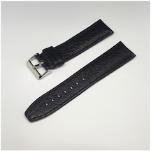 24Mm Siyah Bombeli Deri Saat Kayışı Kordonu 24X22