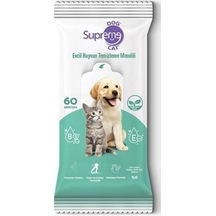 Supreme Yeşil Çaylı Kedi Ve Köpek Temizleme Mendili 60 Adet