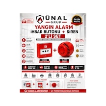 Yangın Alarm İhbar Sireni Ve Butonu Seti İş Yeri Güvenlik Araç Garaj