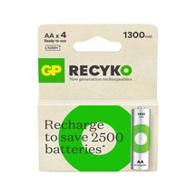 Gp Batteries Recyko 1300mah Aa Kalem Ni-mh Şarjlı Pil, 1.2 Volt, 4'lü Kart 6'li Paket