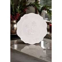 Karaca New Year Yılbaşı Snowy Servis Tabağı 29 Cm Beyaz