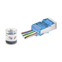 Nodar Nd2420 Cat6e Ez Rj45 Metal Konnektör 100 Adet Plastik Kutu - Mavi