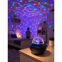 Müzikli Rgb Disko Lambası Bluetooth Hoparlörlü Renkli Parti Işığı Usb Tf Kart Girişli - Lisinya