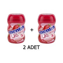Mentos Pure Fresh Çilek Aromalı Sakız - Şekersiz Tatlandırıcılı 2 x 60 G