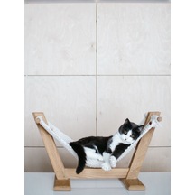 Ahşap Kedi Hamağı - Dekoratif Kedi Yatağı