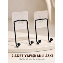 İkili Duvar Tipi Yapışkanlı Askılık Pratik Ev Düzenleme Askısı Beyaz