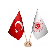 Masa Üstü Milli Savunma Bakanlığı Bayrağı Türk Bayrağı İkili Piri