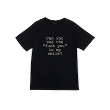 Stoned&Fame Unisex Siyah Can You See Baskılı T-shirt SIYAH