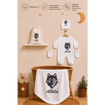 Pia Baby İsimli Erkek Bebek Hastane Çıkışı Battaniye Tulum Şapka Eldiven Ham Bez Kıyafet Kesesi Yenidoğan Hediyesi 2016btk3x Ekru