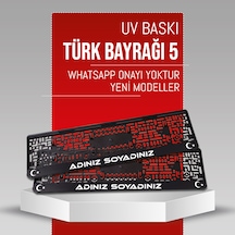 Türk Bayrağı 5 Plakalık, 2 Adet Premium Uv Baskı, Plakalıkhane