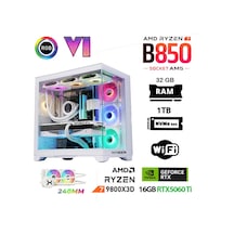 Xaser Lexus X860 R7-9800X3D 32 GB 1 TB SSD 16 GB RTX5060Ti Masaüstü Oyuncu Bilgisayarı