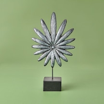 Deco Palmiye Dekor - Gümüş / Siyah - 34 Cm