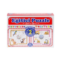 Hayvanlar Ve Taşıtlar Temalı 60 Parça Çark Puzzle