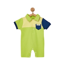 Andywawa Erkek Bebek Polo Yaka Cep Detaylı Yeşil Tulum AC22528 Yeşil