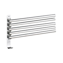 Yunboo 304 Paslanmaz Çelik 5 Barlı 180 Dönebilen, Delme/delmesiz Montajlı, Çok Amaçlı Kancalı Havlu Rakımı 34.5cm Gümüş