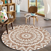 Jüt Yuvarlak Hasır Halı Yolluk Salon Oda Mutfak Halısı Ks-1055