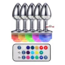 Erofoni Uzaktan Kumandalı 9 Cm Ayarlanabilir Disco Renklerde Paslanmaz Metal Anal Alıştırıcı Gevşetici Plug