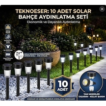 Tr 10lu 28 Cm Siyah Solar Saplama Güneş Enerjili Bahçe Işıklandırması Solar Aydınlatma 37596488