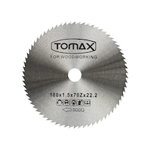 Tomax Ağaç Daire Testeresi Elmassız 180X1.5X22.2X70Z Diş