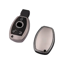Mercedes E Seri Uyumlu Smart 3 Buton Silikon Oto Anahtar Kumanda Kabı Kılıf Gri