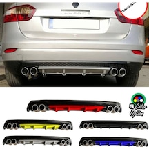 Renault Fluence Uyumlu Yuvarlak Egzozlu Kırmızı Difüzör Difizör Çiftli Egzoz Arka Ek 2009-2016