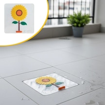 Ayçiçeği Tasarımlı Gider Koku Önleyici Silikon Lavabo Gider Matı 4915 Diğer