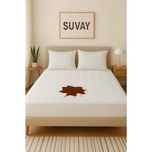 SUVAY Kapitone Sıvı Geçirmez Alez Fitted Çarşaf Yatak Koruyucu Tek ve Çift Kişilik