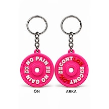 25kg Ağırlık Plakası Anahtarlık - No Paın No Gaın Pembe