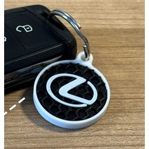 Lexus Logolu Petek Tasarım Premium Anahtarlık - 3d Yazıcı Özel Üretim Modern Otomobil Aksesuarı